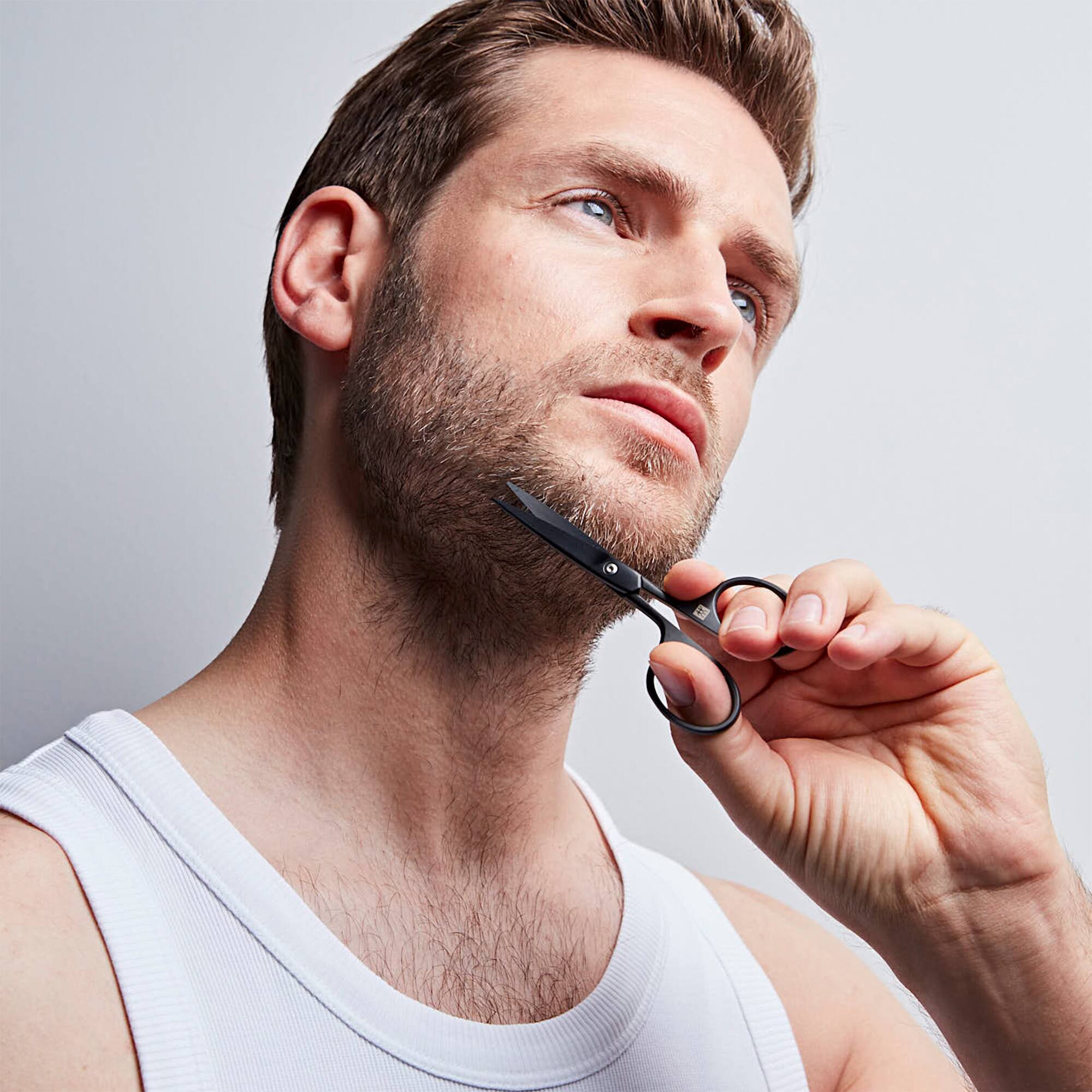 Alt View 3. ZWILLING - ZWILLING Beard Scissors (extended handle width, scratch resistant, straight edge fine tip), Premium, Black, 4.5 in - Black.