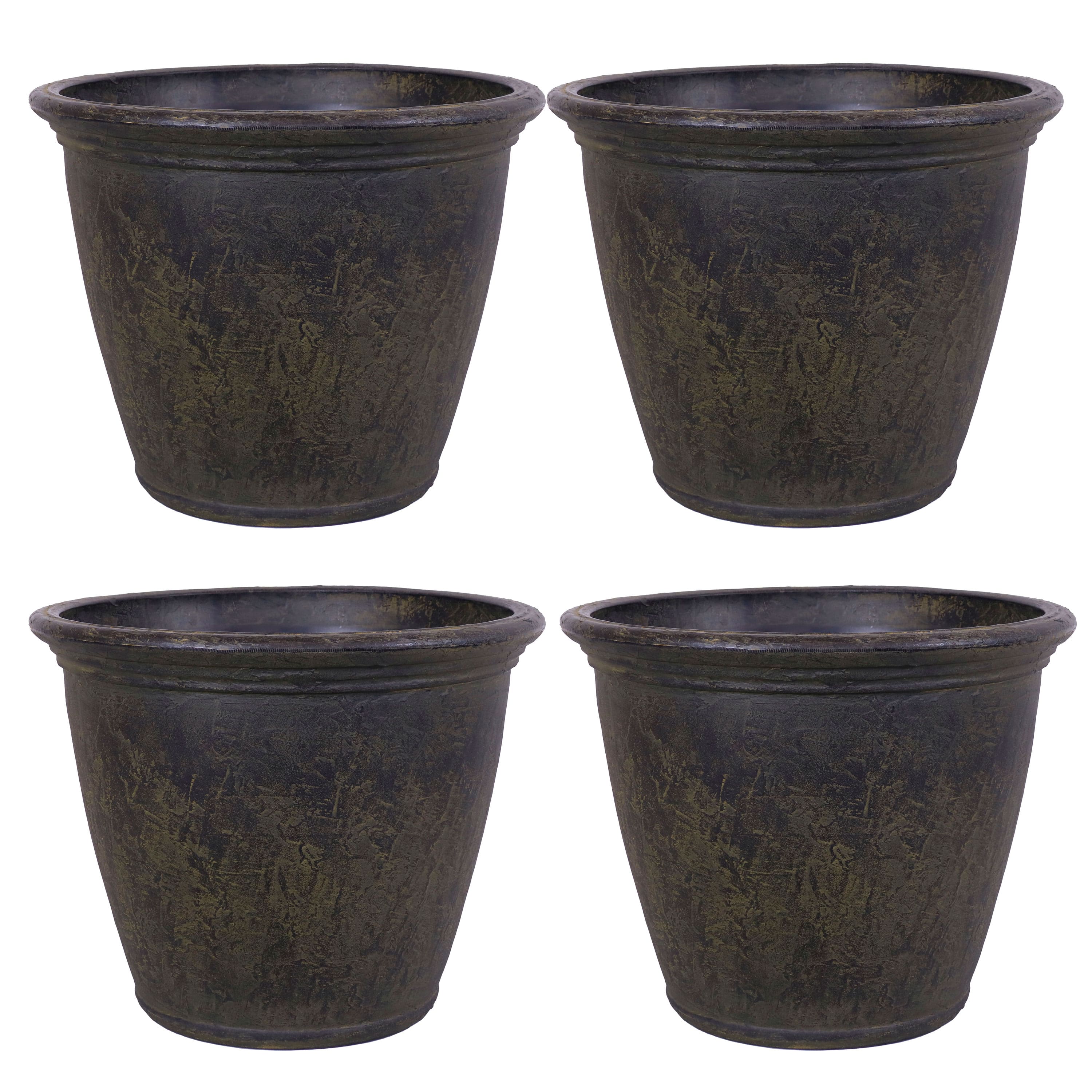 Sunnydaze - 24 in Anjelica Unbreakable Polyresin Planter - Set of 4 - Sable price history on PriceWatchPro