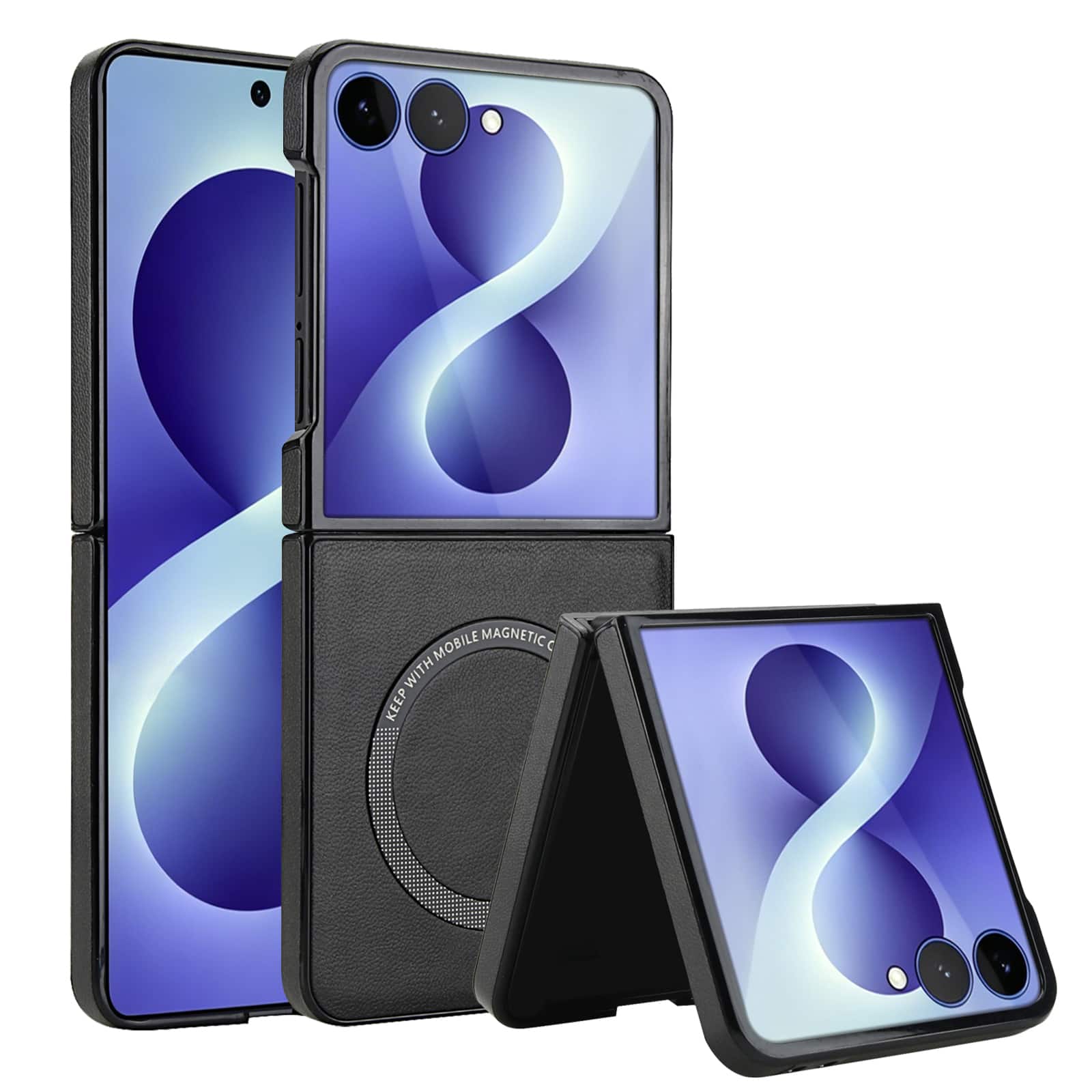 Dteck - Magnetic PU Leather Case for Samsung Galaxy Z Flip8,Slim Shock-Absorbent Back Cover,Supports Qi Wireless Charging - Black price history on PriceWatchPro
