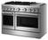Left. KitchenAid - 6.3 Cu. Ft. Freestanding Dual Fuel Range with Griddle and 6 Burners - Stainless Steel.