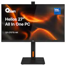 Qian - Helios 27" All‑in‑One – Intel Core i5‑1135G7, 16GB DDR4, 512GB NVMe SSD, Wi‑Fi 6, FHD Display, 5MP Webcam - Black
