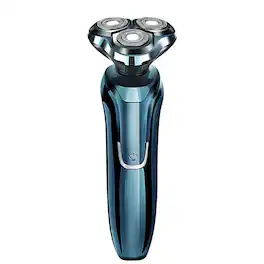 Cluzine - Men's Electric Razor Three-Head Rotary Shaver, Full Body Washable, Rechargeable with Stainless Steel Blades - Dark green