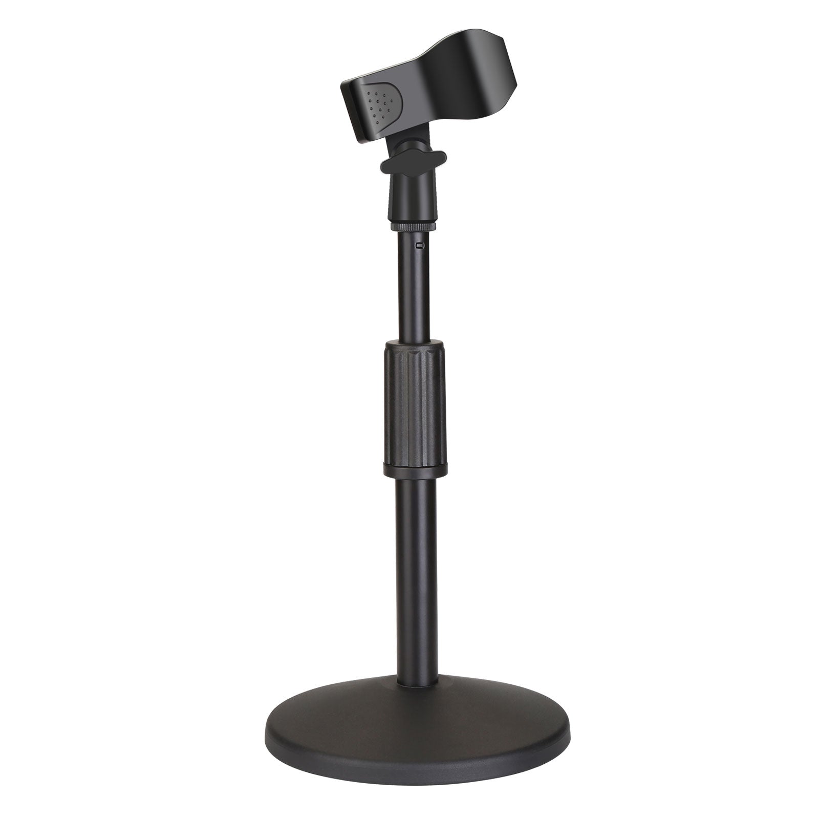 Front. AGPtek - Desk Microphone Stand with Mic Clip 5/8" Male to 3/8" Female Screw - Black.