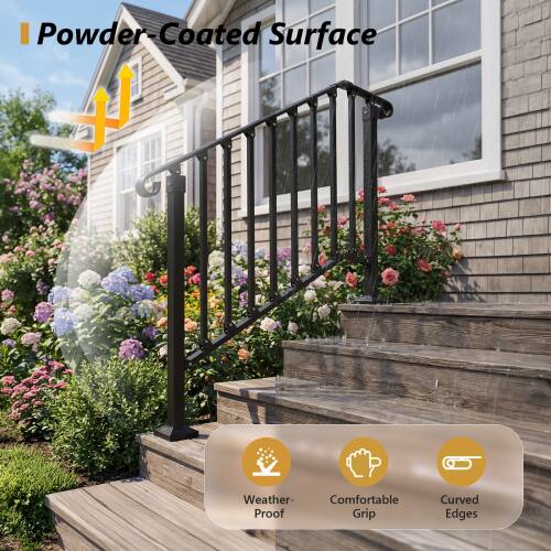Winado 2PCS Handrails Steps Stair Fits 3 4 Steps Hand Rail, Adjustable ...