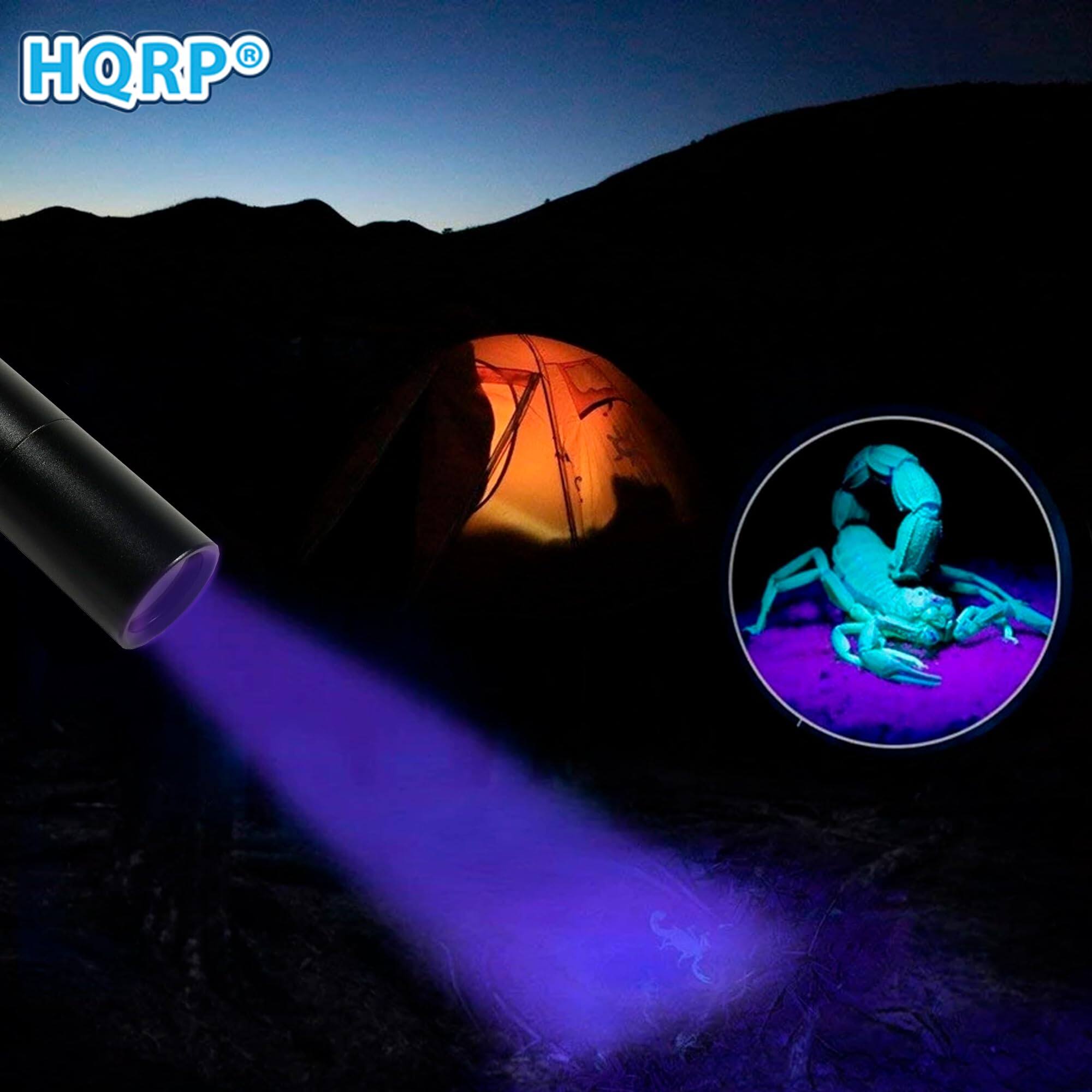 Alt View 2. HQRP - 365 nm UV Blacklight Flashlight - 3 W USB Rechargeable Pocket Torch with Optical Filter + Sodalite Rough Stone.