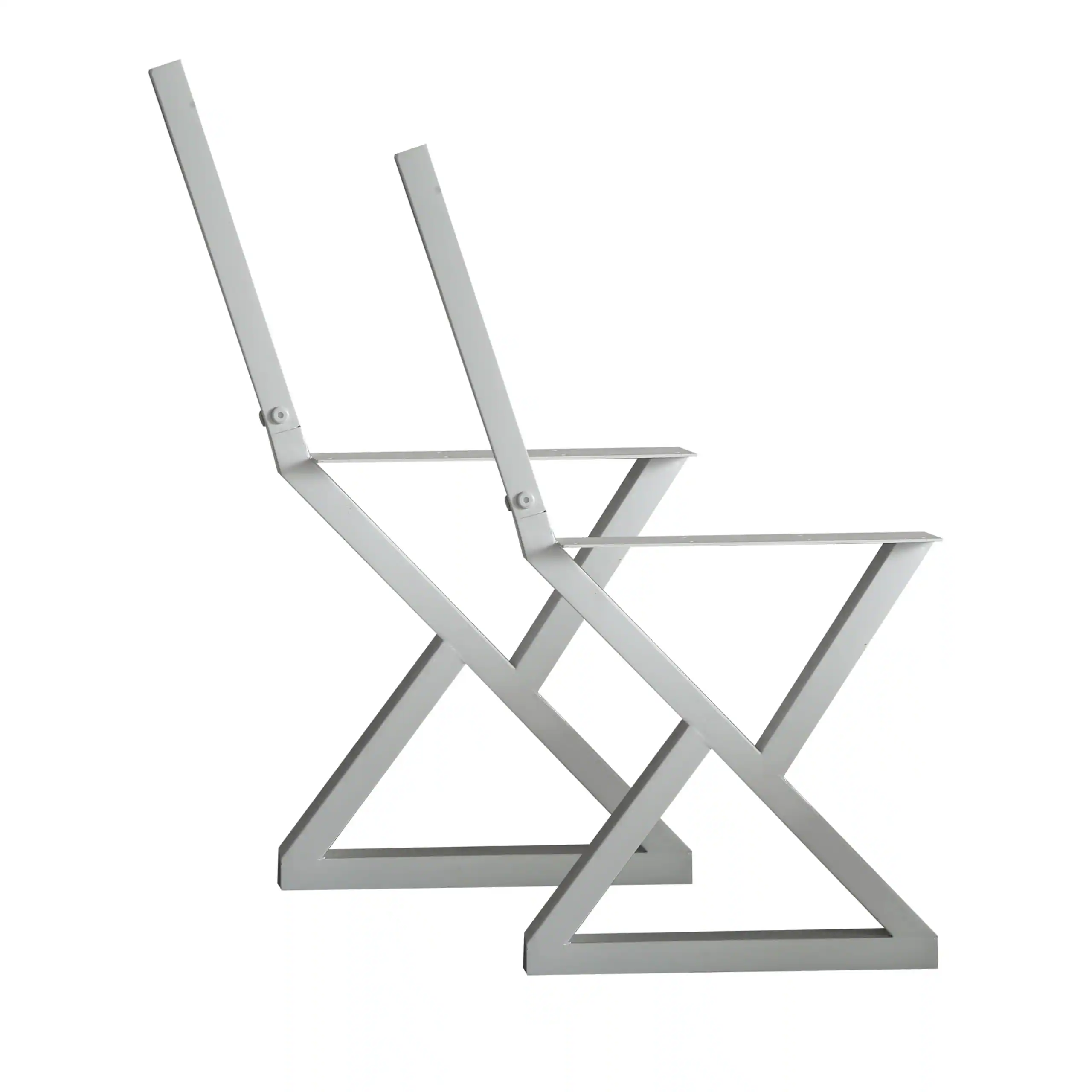 Alt View 6. JETRANSPORT - White Bench 16 Inch Triangle Metal Chair Base With Backrest Bracket Set Of 2 Diy Project Suit For Butcher - BASE02.