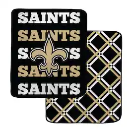 Pegasus - New Orleans Saints 50" x 60" Repeat Refresh Double-Sided Diamond Back Ultra Cozy Blanket - Multicolor