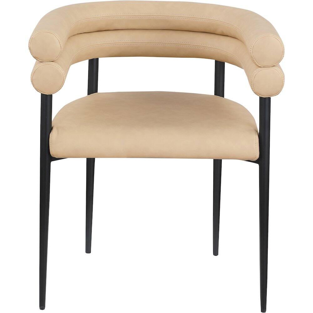 Alt View 1. Meridian Furniture - Lavina Tan Vegan Leather Dining Chair, Set of 2 - Brown.