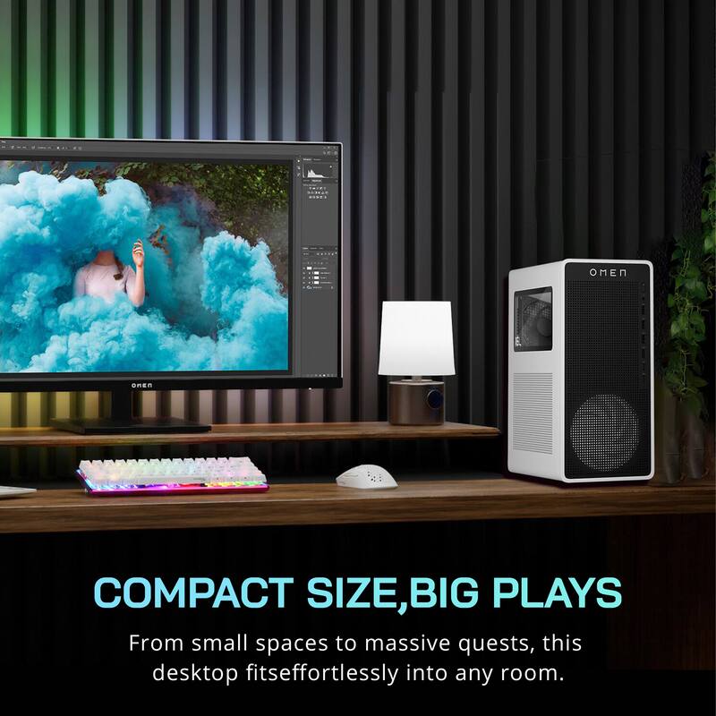 COMPACT SIZE, BIG PLAYS  
From small spaces to massive quests, this desktop fits effortlessly into any room.