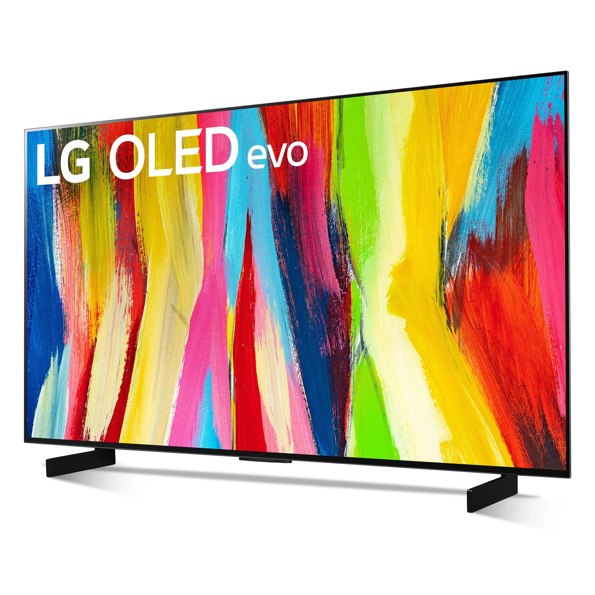Back. LG - 42" Class C2 Series OLED evo 4K UHD Smart webOS TV - Dark Silver.