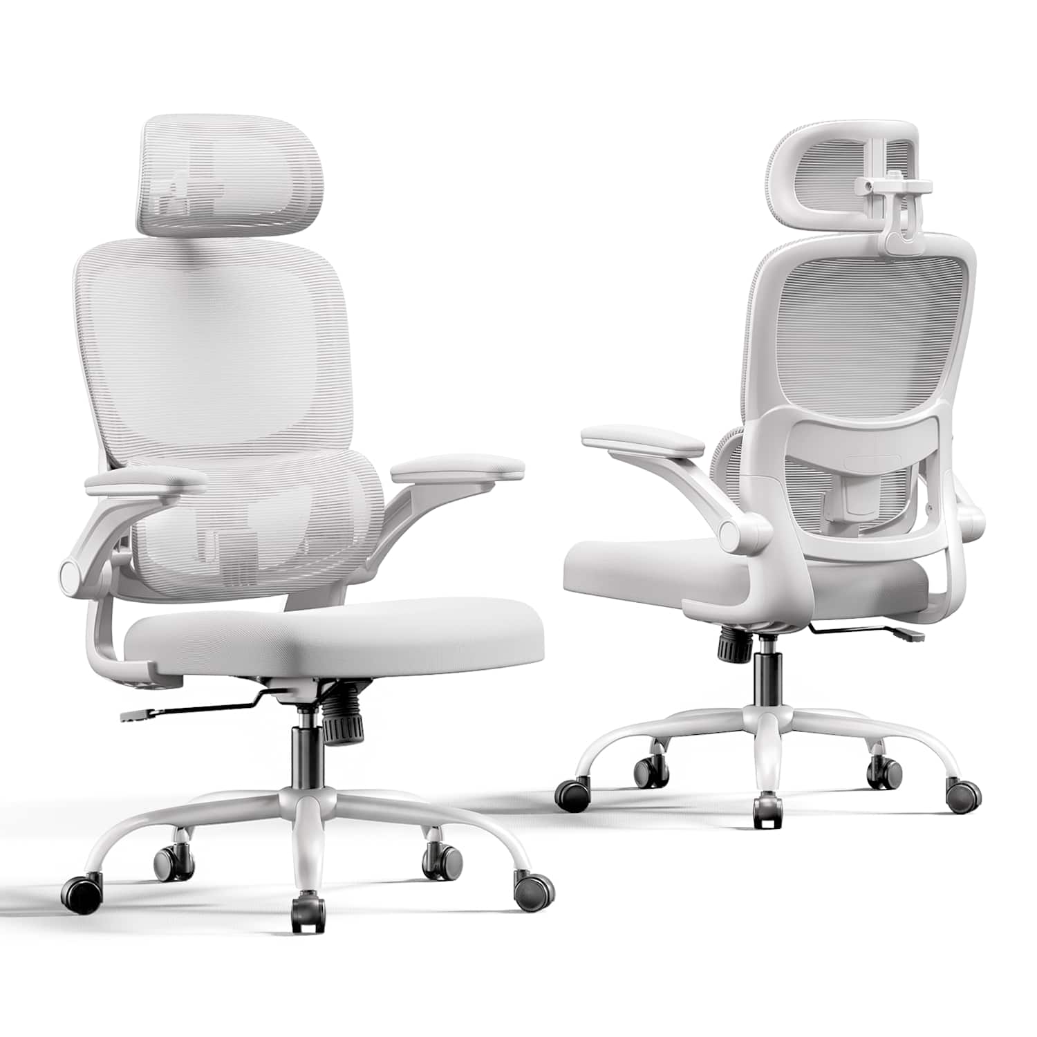 SIHOO - M102 Pro Ergonomic Office Chair, Breathable Backrest, 3D Dynamic Lumbar Support, 300lbs, Comfy for Home Office - Gray