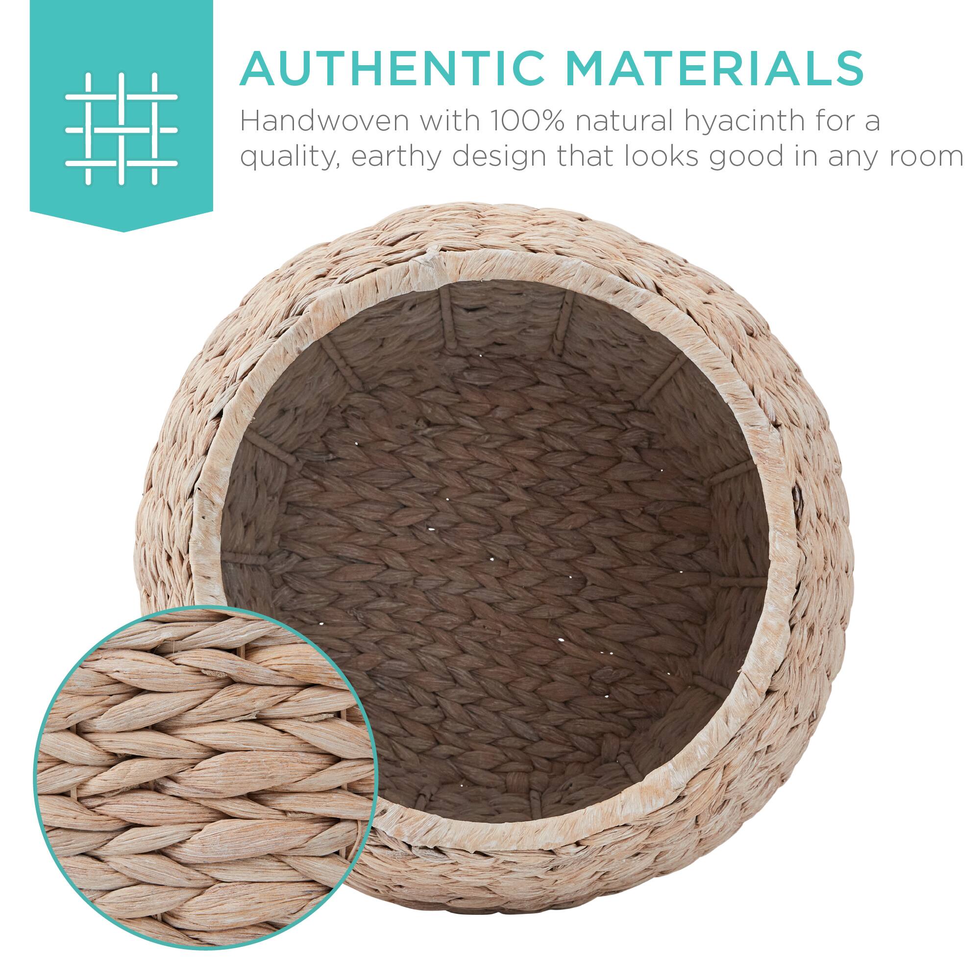 AUTHENTIC MATERIALS  
Handwoven with 100% natural hyacinth for a quality, earthy design that looks good in any room