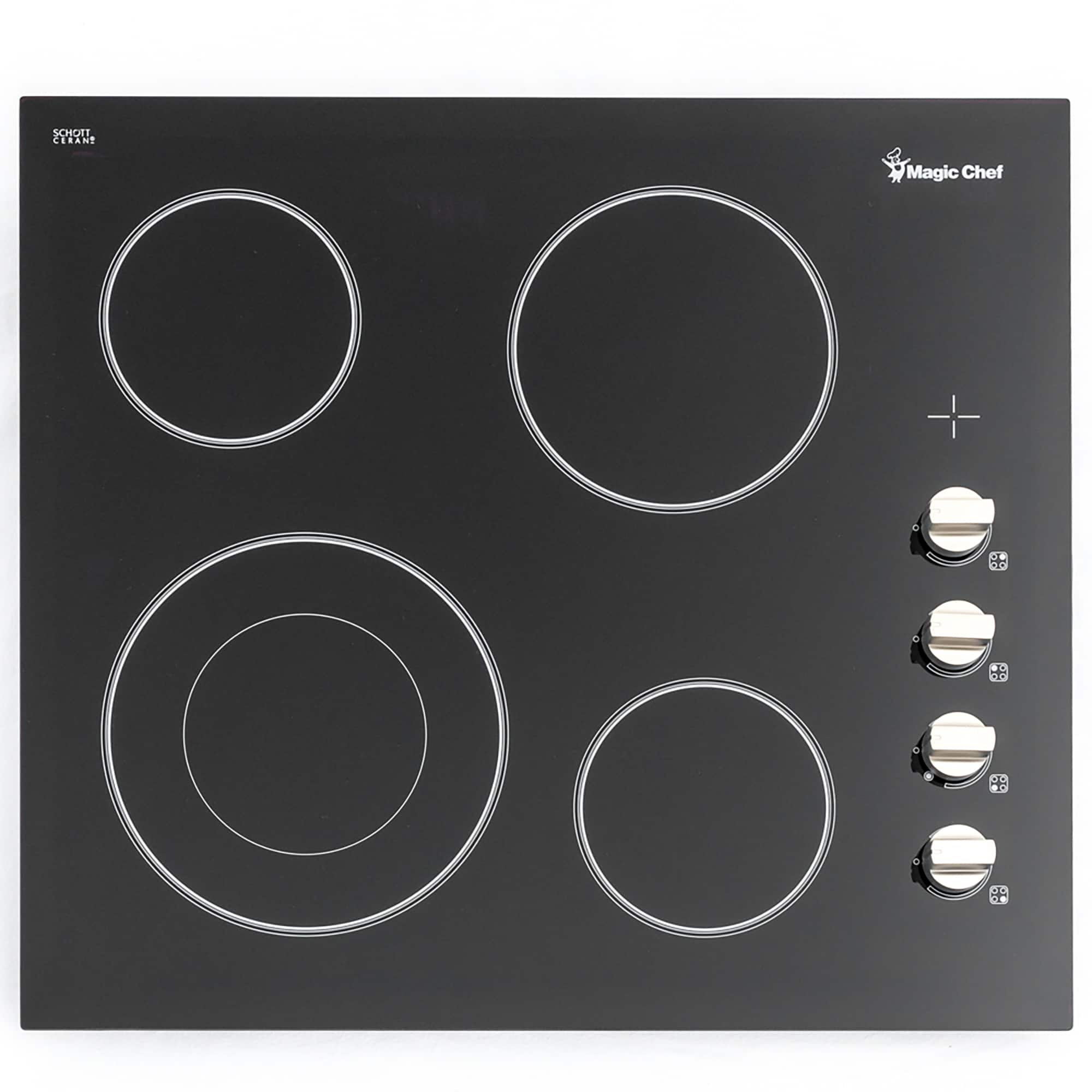 Magic Chef - 24 in. Radiant Electric Cooktop with 4 Burner Elements - Black