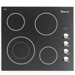 Magic Chef - 24 in. Radiant Electric Cooktop with 4 Burner Elements - Black