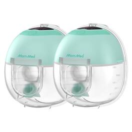 MomMed - Hands-Free Wearable Breast Pump: Quiet 45dB, Double Electric, 4 Modes/9 Levels, Leakproof with Night Light - Green