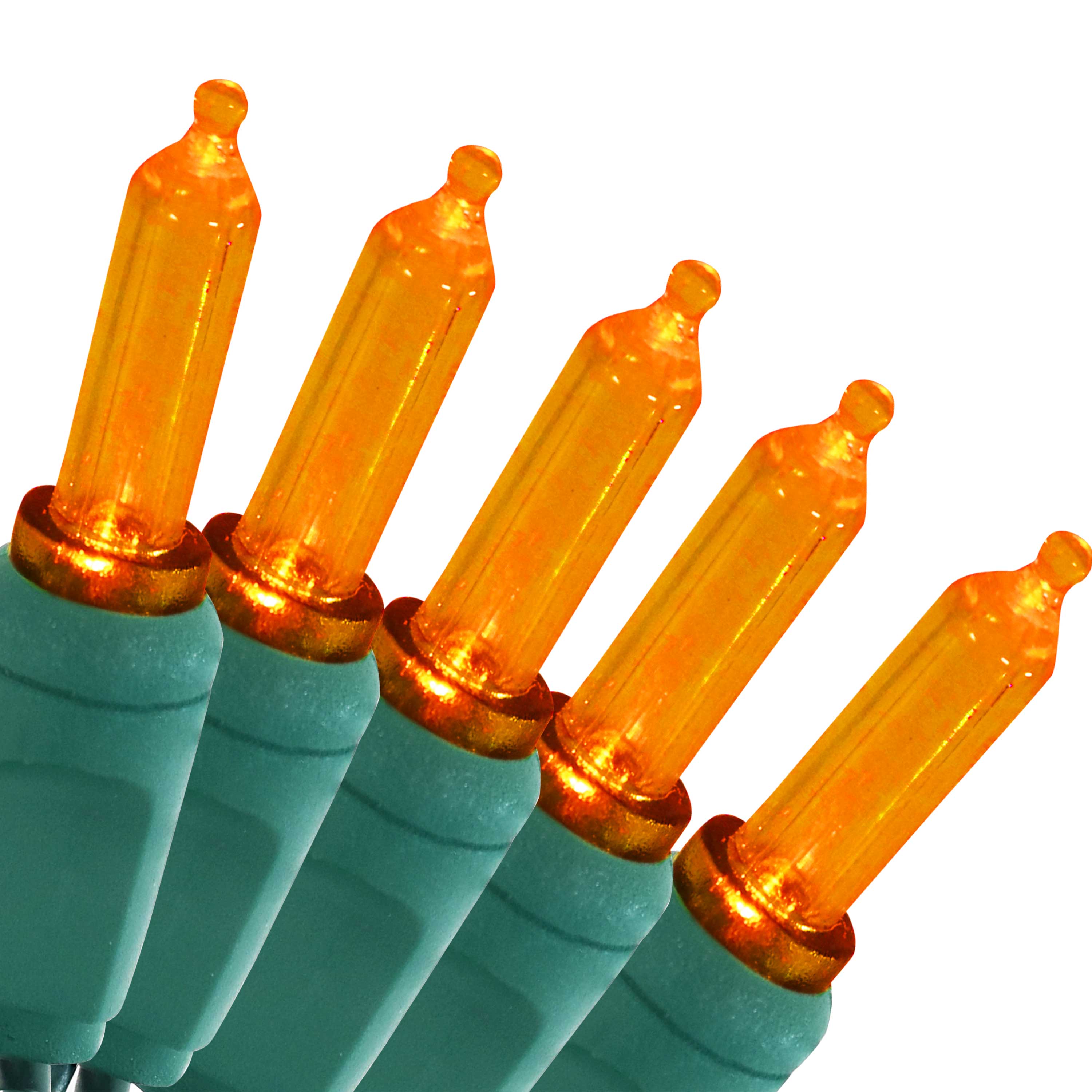 Front. Sunnydaze - 70 Ct Holiday Outdoor LED String Lights - 23 ft - Orange.