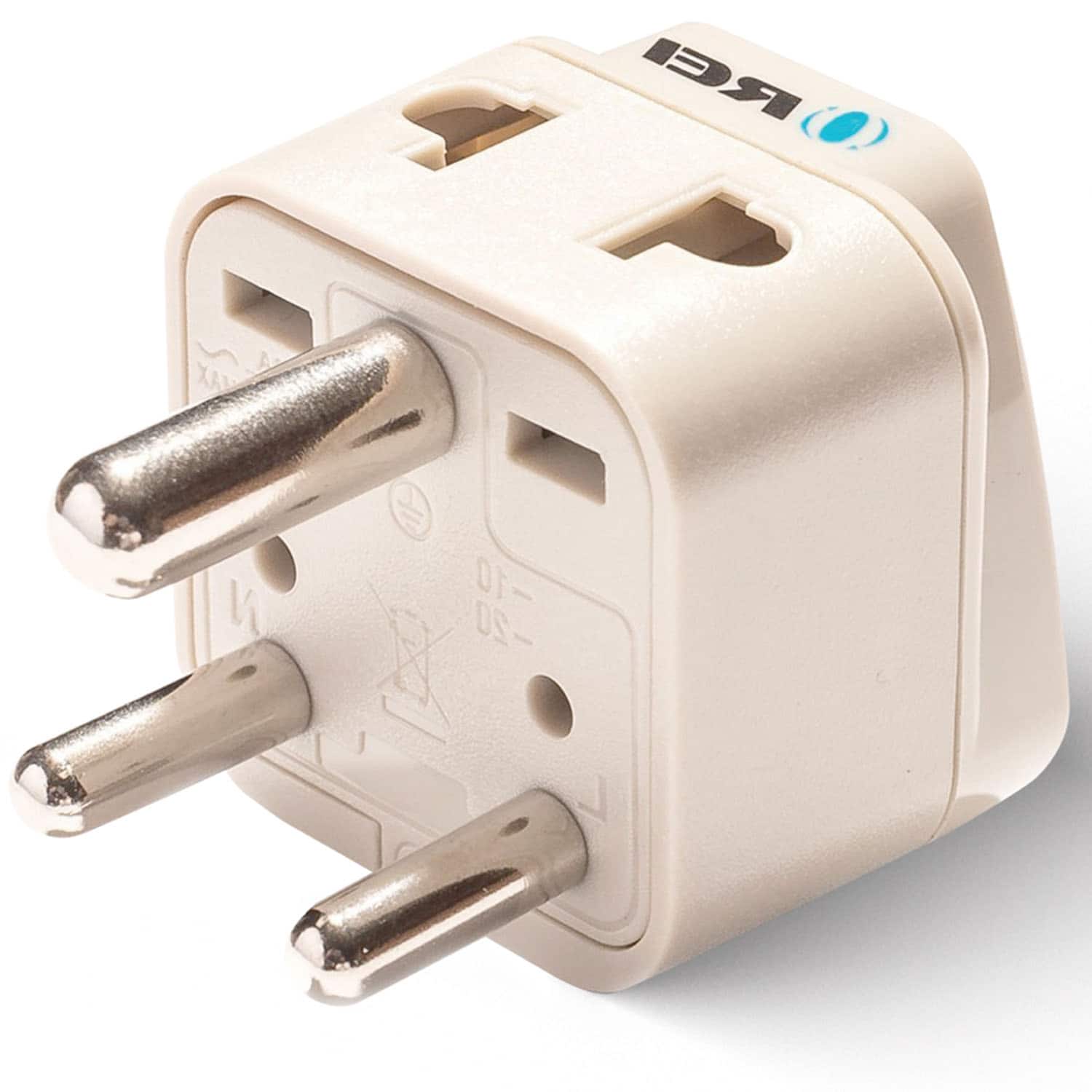 Orei - World to India Type D Travel Adapter Plug - Beige