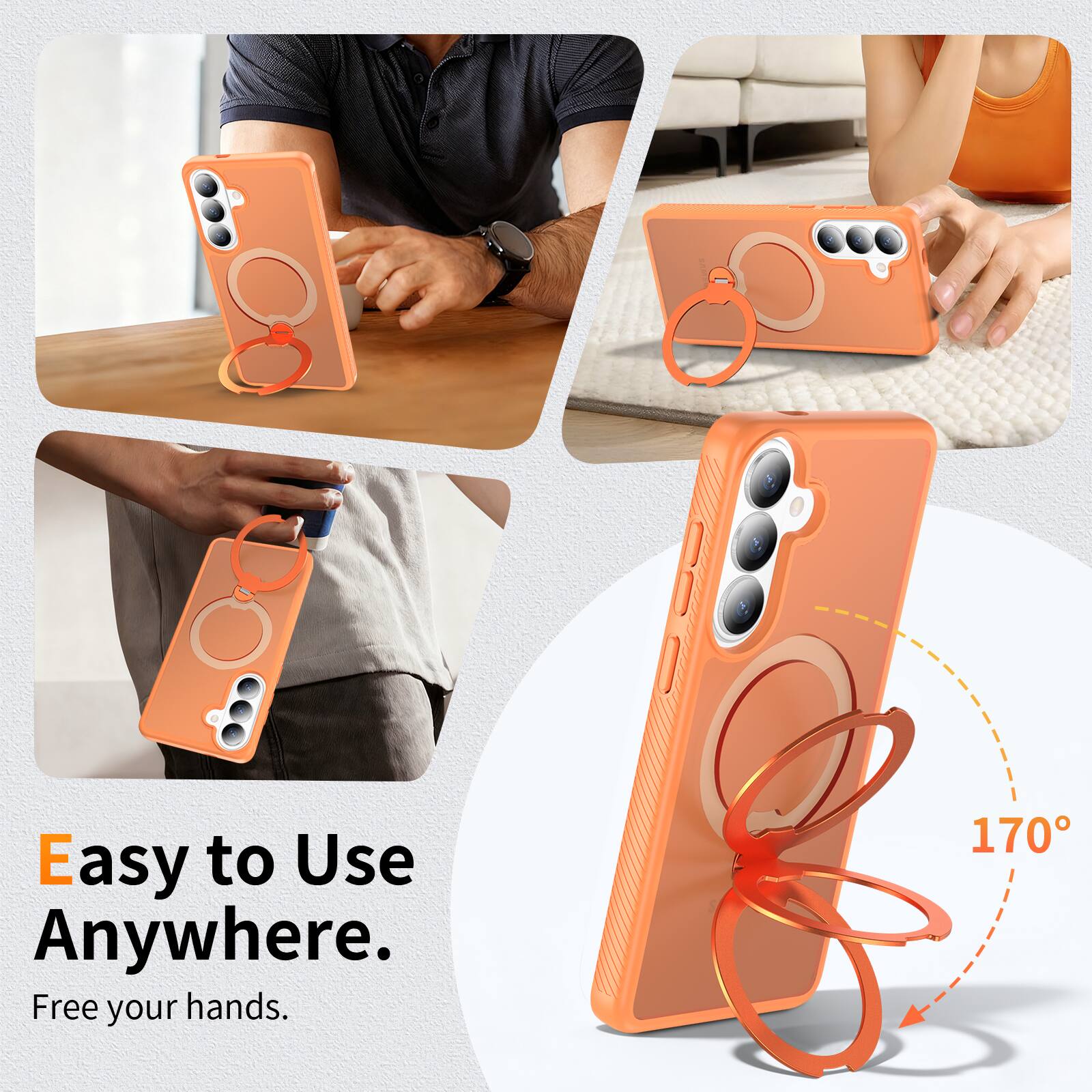 Easy to Use Anywhere.  
Free your hands.  
170°