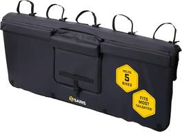 Saris - Tailgate Pad for Trucks – Water-Resistant 5-Bike Carrier with Quick Hooks & Camera Access - Black