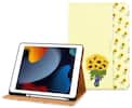 Front. DTTO - Case for iPad 9th/8th/7th Generation 10.2 Inch 2021/2020/2019, Premium Leather Folio Stand - Auto Wake/Sleep - Sunflower.