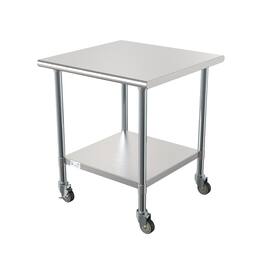 Koolmore - 30" x 30" 18-Gauge 304 Stainless Steel Commercial Work Table with Casters, CT3030-18C - Silver
