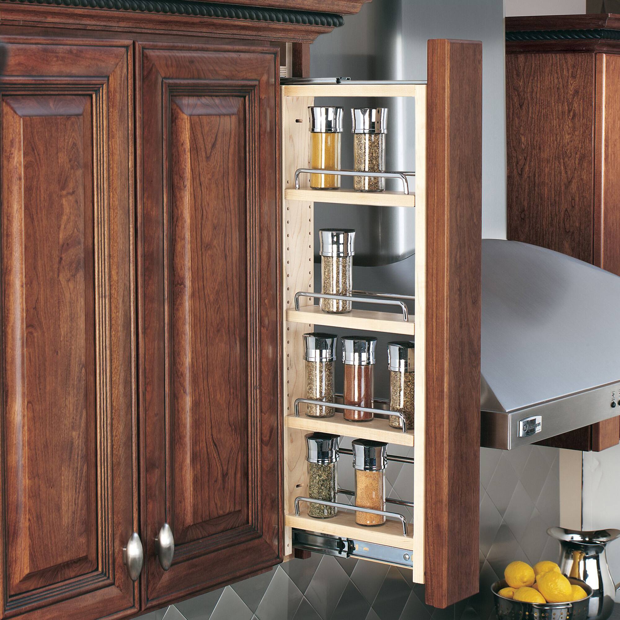 Alt View 10. Rev-A-Shelf - Rev-A-Shelf 6" Pullout Wall Filler w/ Soft-close, 42" Height, 432-WFBBSC42-6C - Natural.