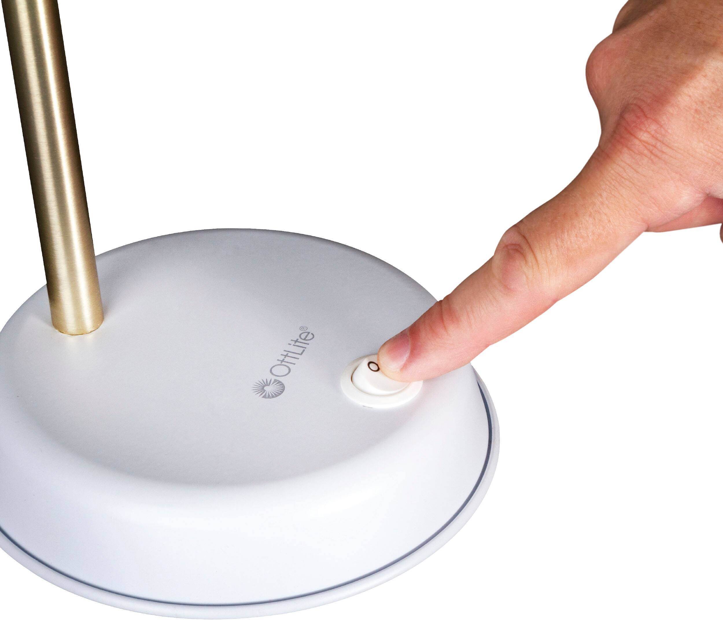 Alt View 11. OttLite - Beam LED Desk Lamp White w/Gold Accents - White.