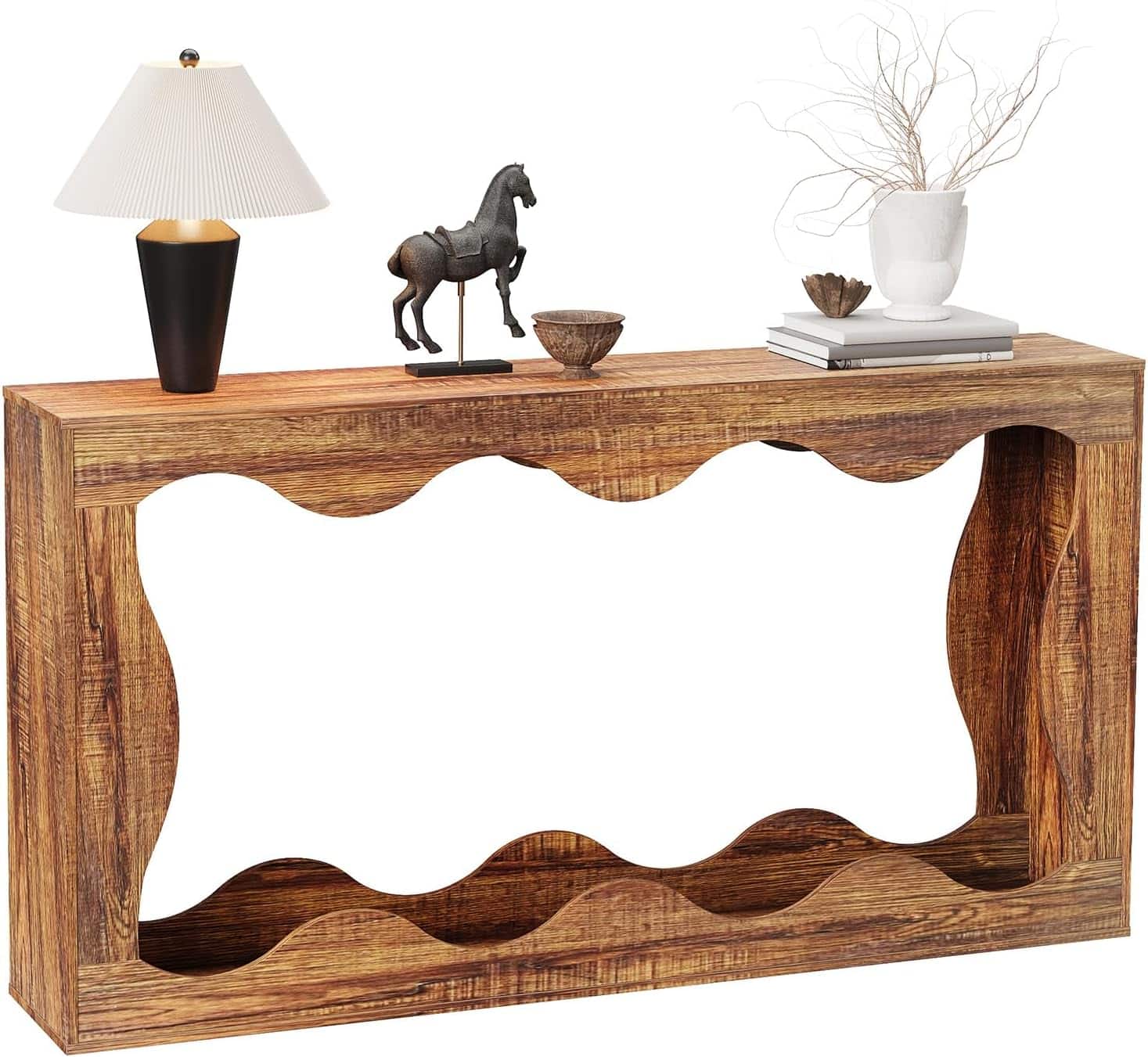 GARVEE - Narrow Entryway Sofa Table,63" Long Farmhouse Console Table with Storage,Sturdy Narrow Console Table - Brown