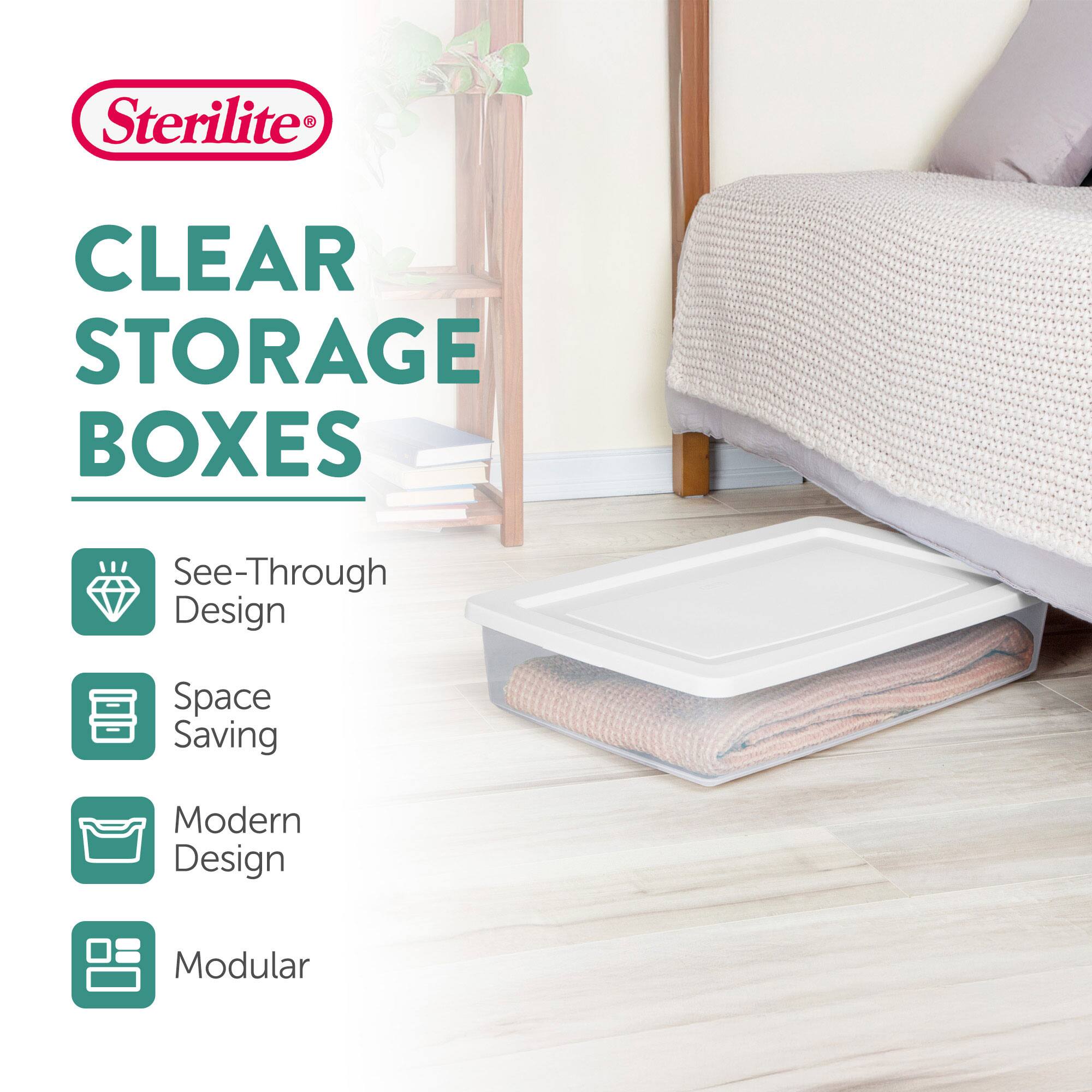 Sterilite CLEAR STORAGE BOXES

- See-Through Design
- Space Saving
- Modern Design
- Modular