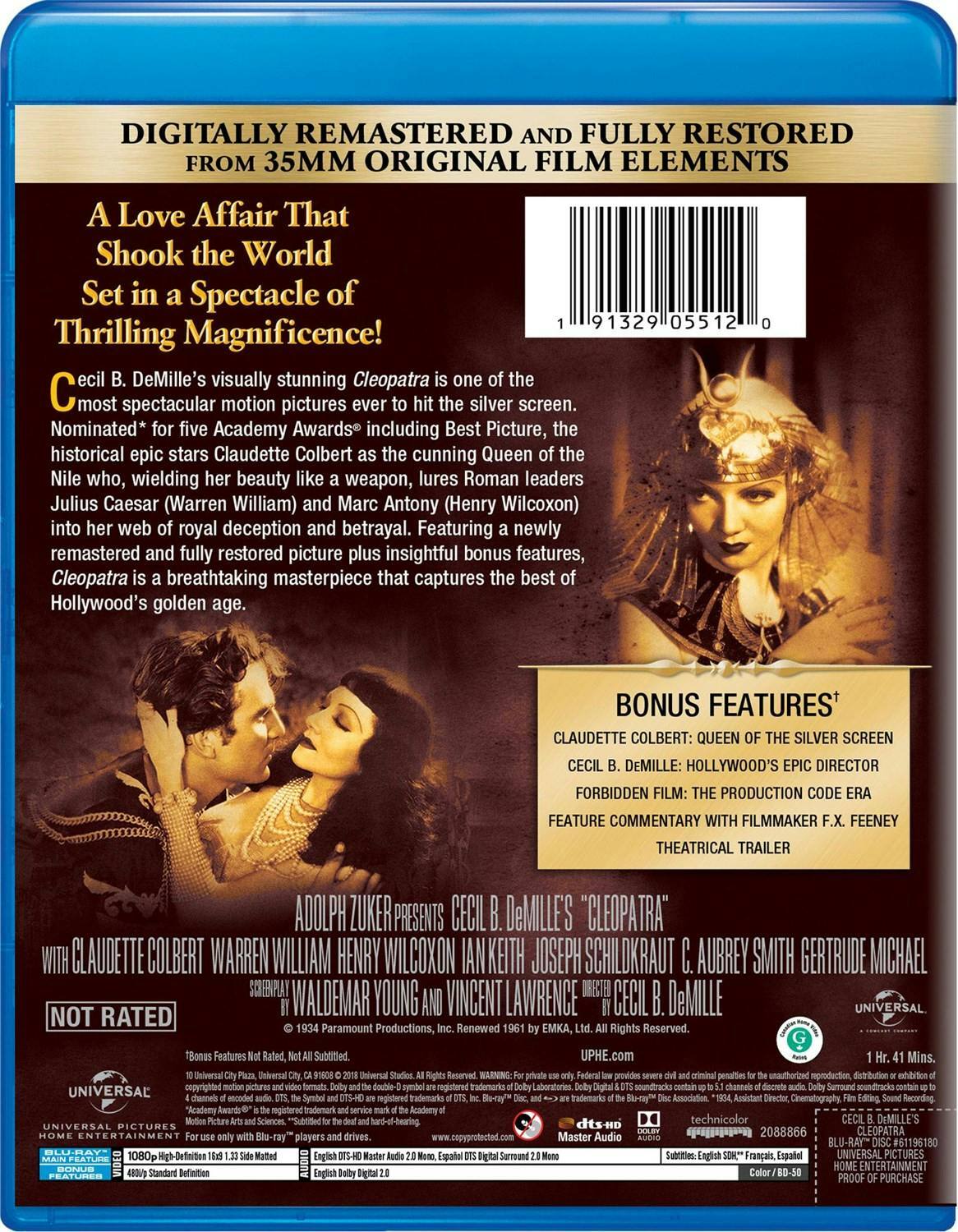 Back. Cleopatra [Blu-ray].