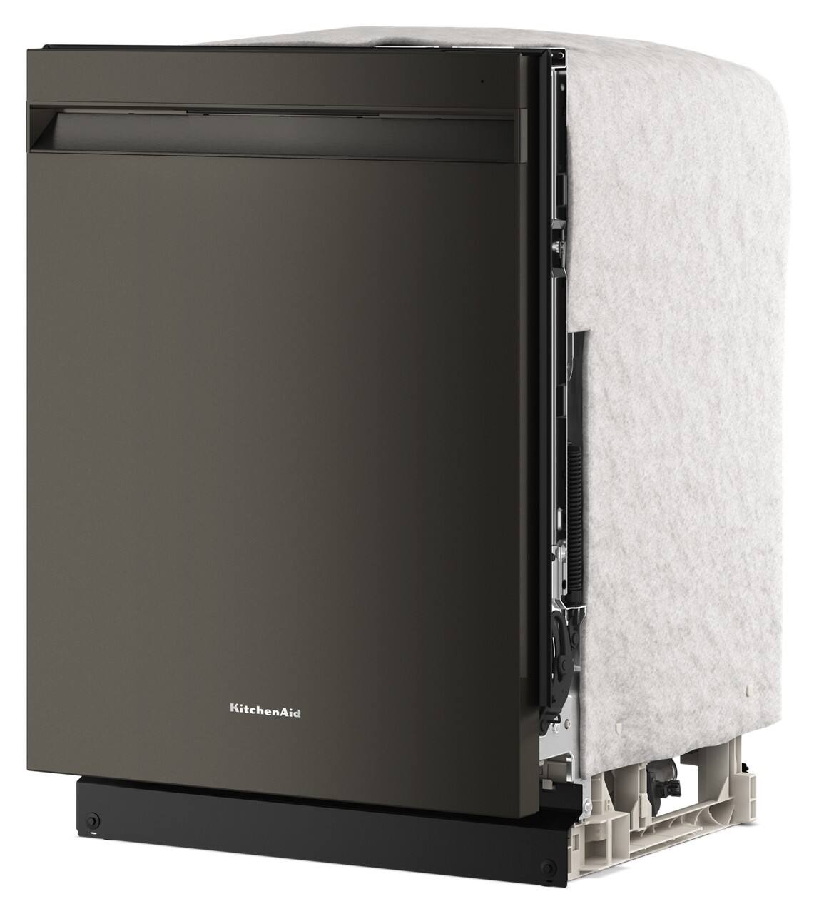 Left. KitchenAid - 24" Top Control Built-In Dishwasher with Third Rack and ProDry System - Black Ore.