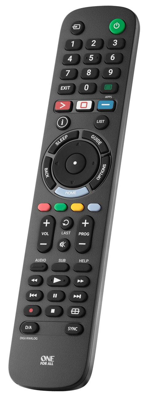 1 2 3 4 5 6 7 8 9 EXIT 0 APPS i SLEEP LIST GUIDE BACK HOME OPTIONS + VOL C LAST + PROG - - AUDIO SUB HELP K " D/A SYNC DIGI/ANALOG ONE FOR ALL