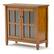 Angle. Simpli Home - Warm Shaker Low Storage Cabinet - Light Golden Brown.
