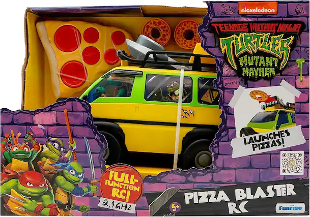 Nickelodeon
Teenage Mutant Ninja Turtles
Mutant Mayhem
Full-Function RC!
2.4GHz
Pizza Blaster RC
Launches Pizzas!
5+
Funrise