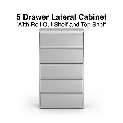 5 Drawer Lateral Cabinet  
With Roll Out Shelf and Top Shelf