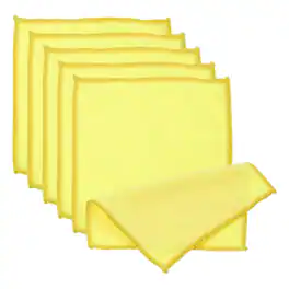 Unique Bargains - Glasses Cleaning Cloth 11.4"x7.7", 6pcs Microfiber Cleaner Cloth for Lens, Eyeglasses, Screens, Phones - Yellow