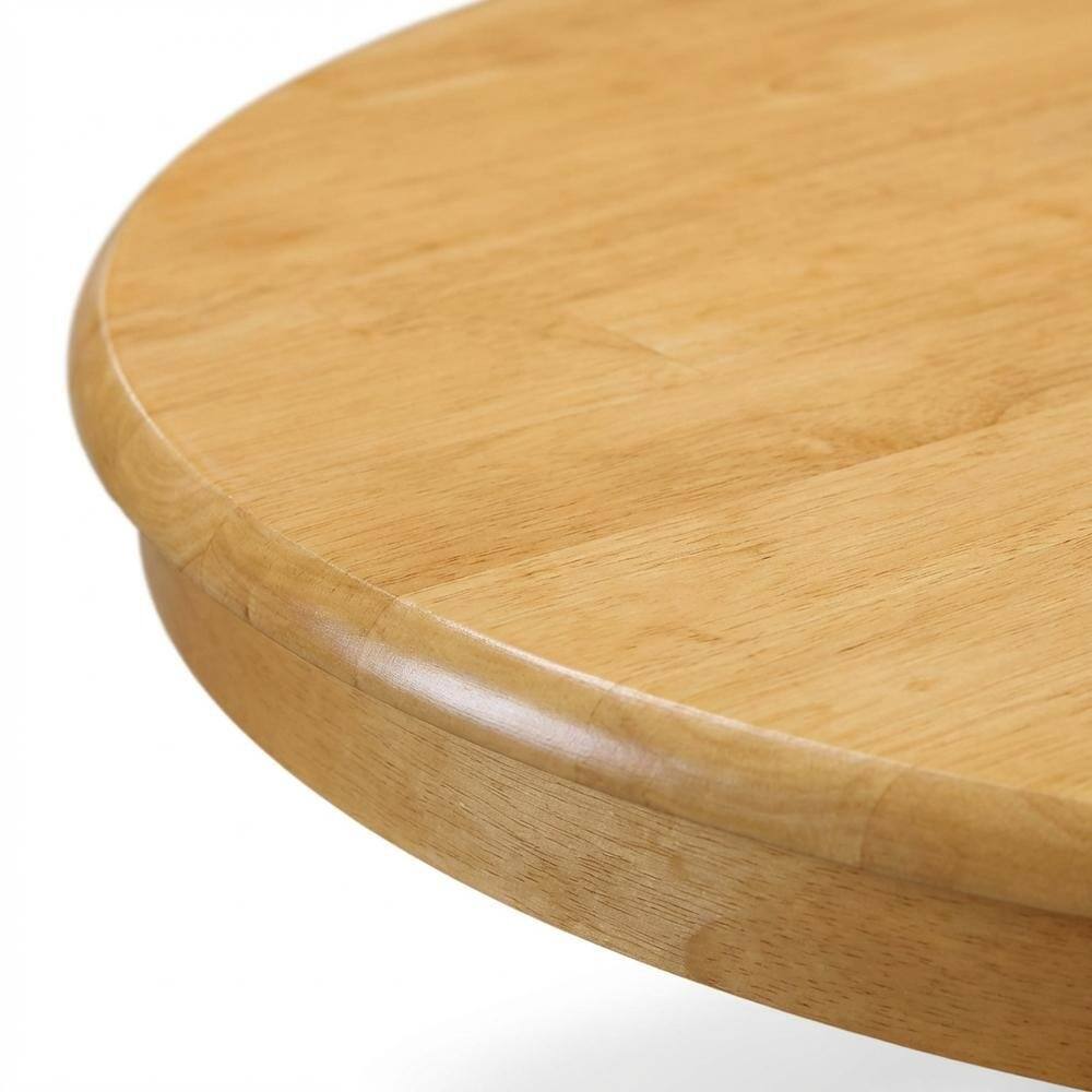 Left. FurniFact - Oak Black Round Pedestal Dining Table - Oak & Black.