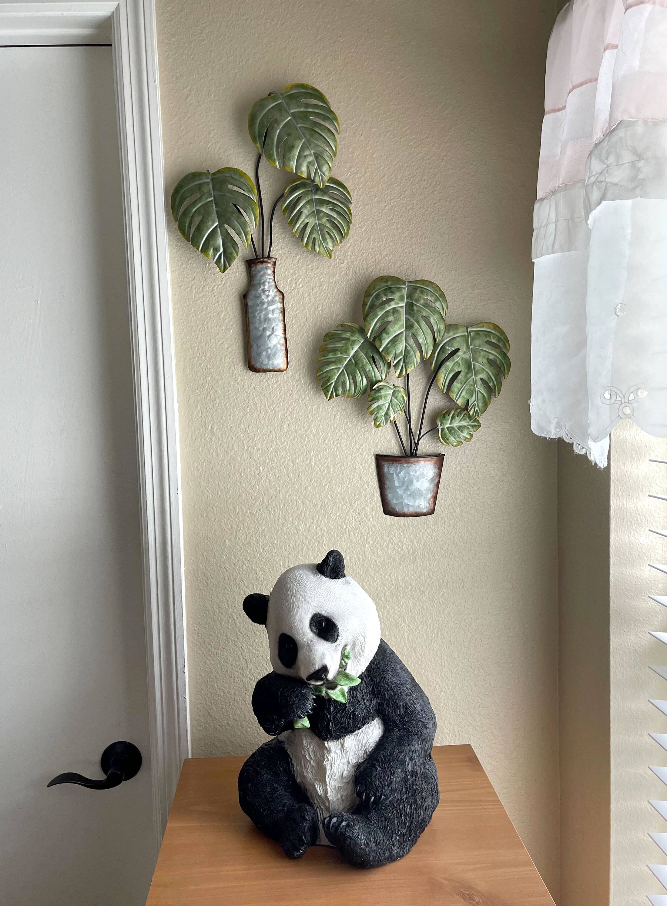 Alt View 5. Zeckos - Set of 2 Metal Tropical Potted Plant Wall Art Decorative Sculpture Home Decor - Multicolored.