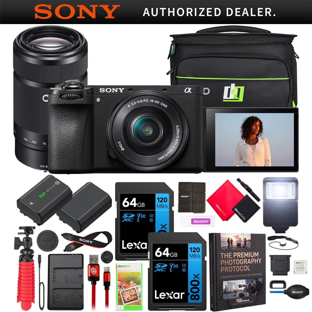Bundle | | Sony | a6700 Alpha APS-C 4K Mirrorless Camera + 16-50mm & 55-210mm 2 Lens Package | Black | Best Buy