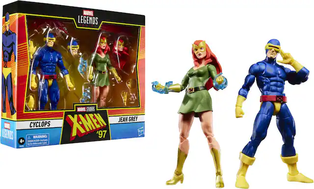 MARVEL LEGENDS SERIES
MARVEL STUDIOS
X-MEN '97
CYCLOPS
JEAN GREY
WARNING: CHOKING HAZARD - Small parts. Not for children under 3 years.