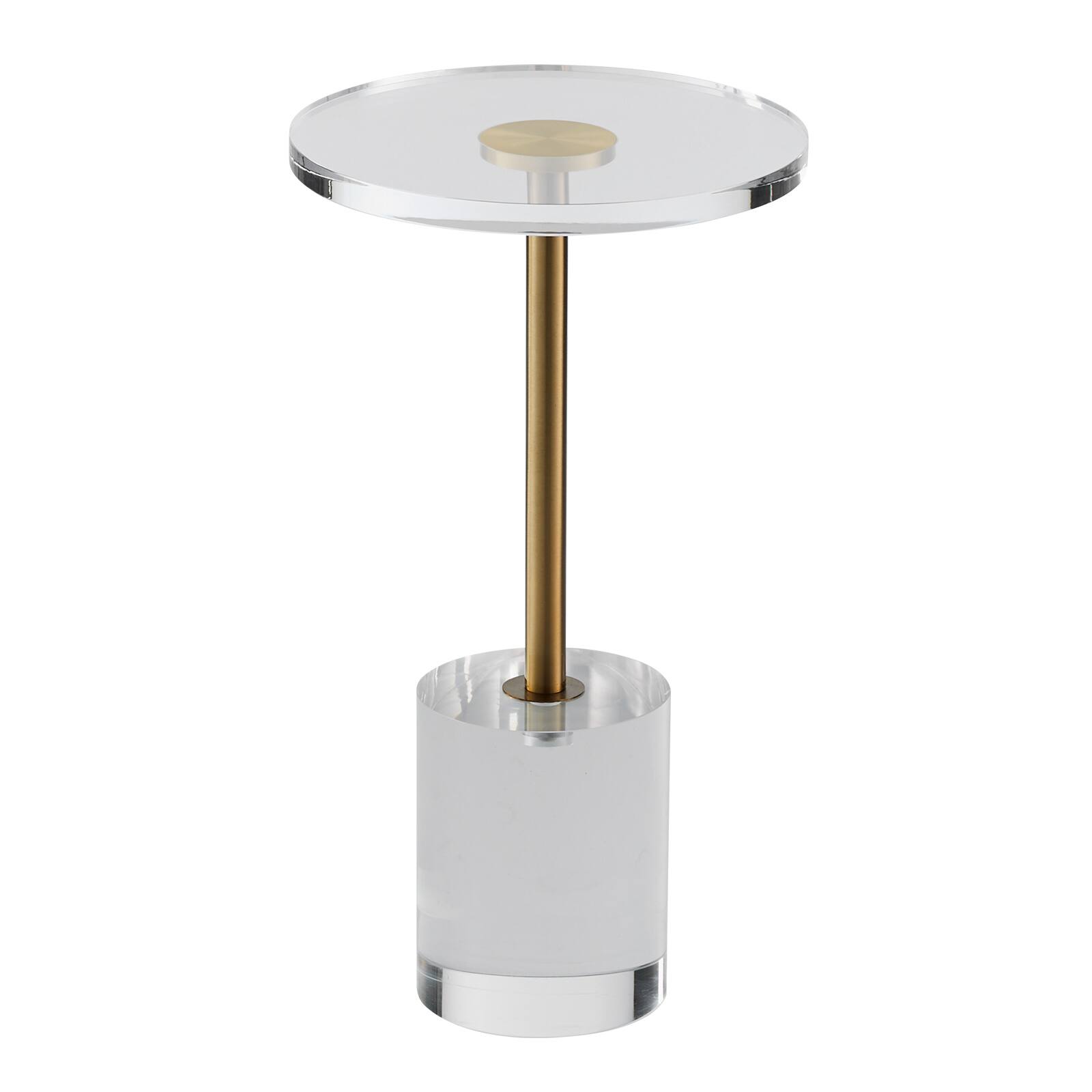 Alt View 5. VEVOR - Clear Acrylic End Table, Acrylic Side Table with a Solid Base, 11.9 x 11.9 inch Round Tabletop, 21.4 inch High - Transparent + gold.
