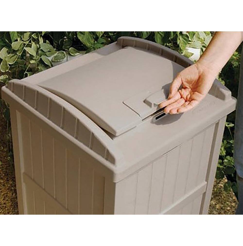 Alt View 4. Suncast - Suncast Trash Hideaway 33 Gallon Resin Outdoor Garbage Container, Taupe (6 Pack) - Taupe.