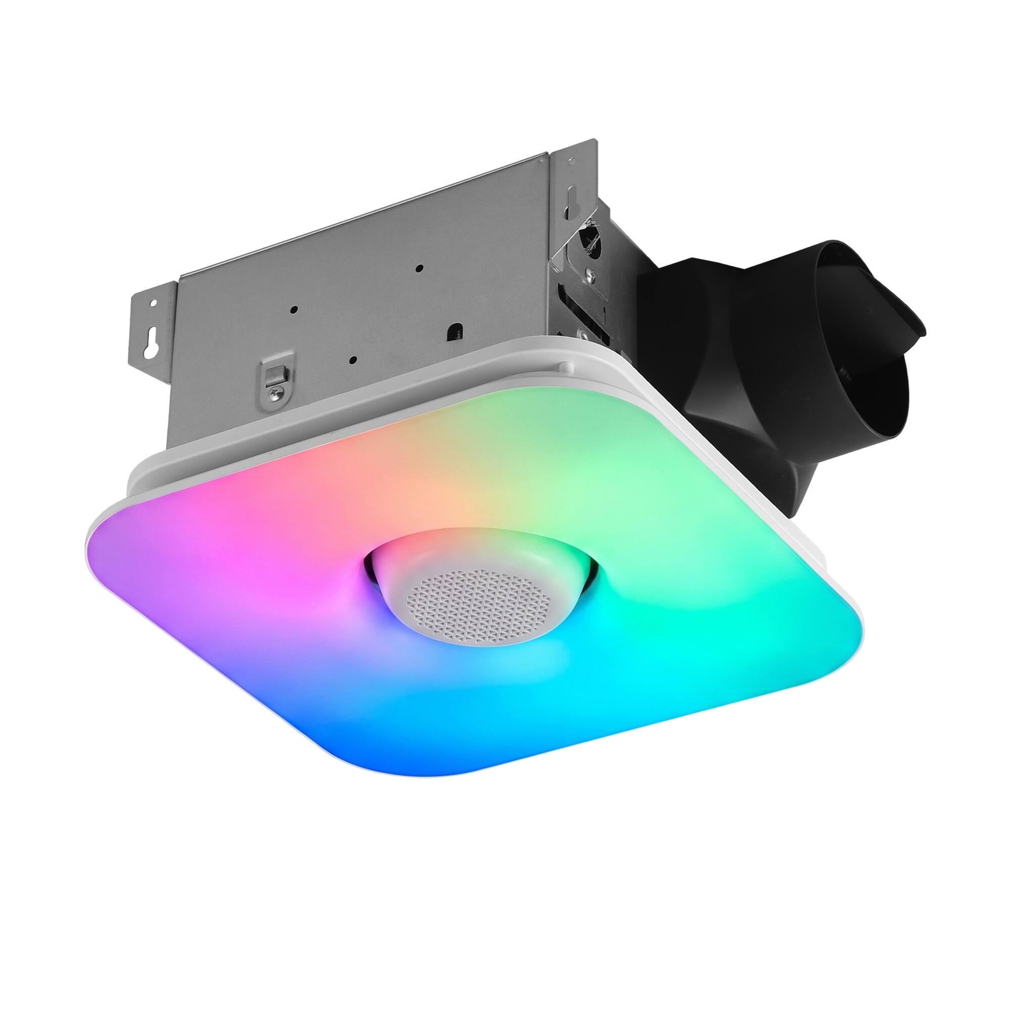 Alt View 1. Parrot Uncle - 12 Inch Smart Bathroom Exhaust Fan with Bluetooth Speaker and RGB LED, 110 CFM Quiet Vent, App Control - White.