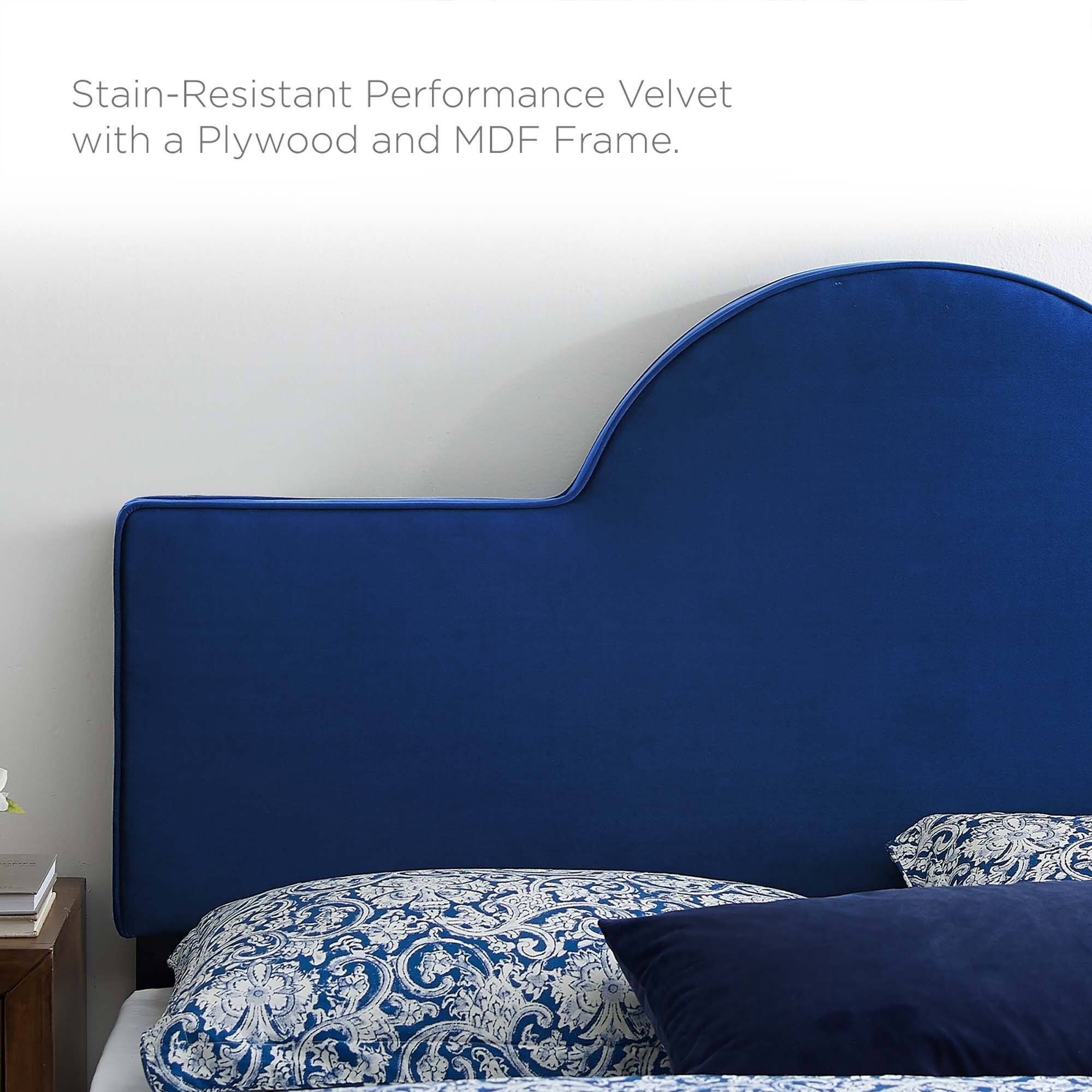 Stain-Resistant Performance Velvet with a Plywood and MDF Frame.