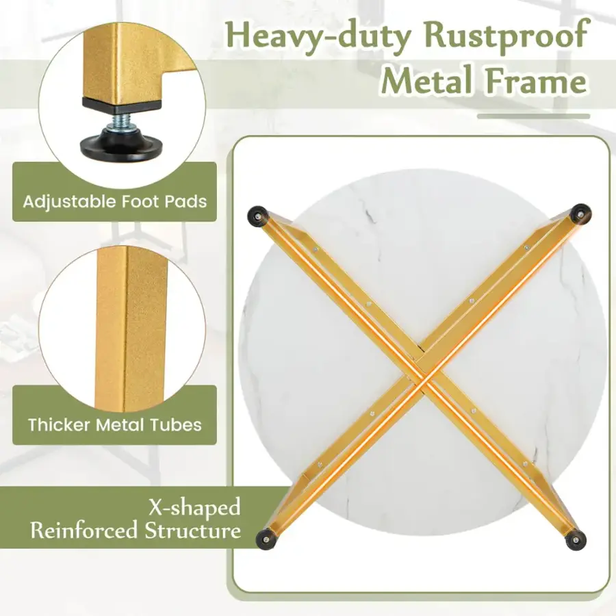 Heavy-duty Rustproof Metal Frame Adjustable Foot Pads Thicker Metal Tubes X-shaped Reinforced Structure