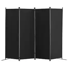 VEVOR - Room Divider, 4 Panel Room Dividers and Folding Privacy Screens, Fabric Partition Room Dividers for Office - Black