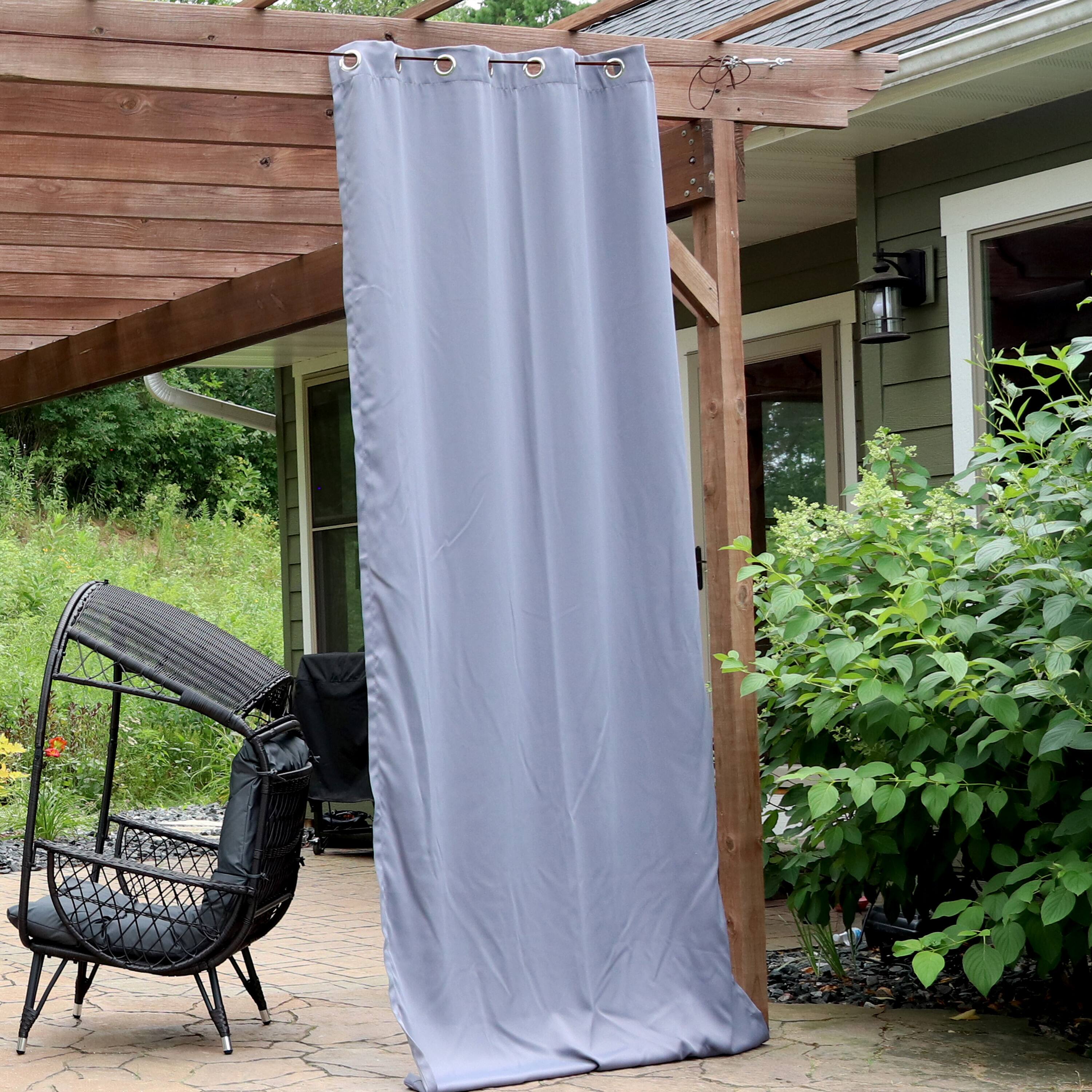 Alt View 1. Sunnydaze - Outdoor Blackout Curtain Panel - 52 in x 120 in - Gray.