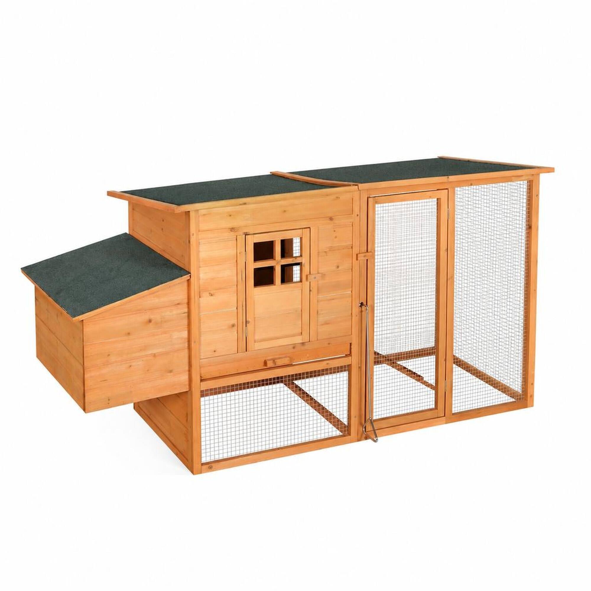 RYHNUYNE 76 in Wooden Chicken Coop, Fir Wood Hen House, Removable Tray ...
