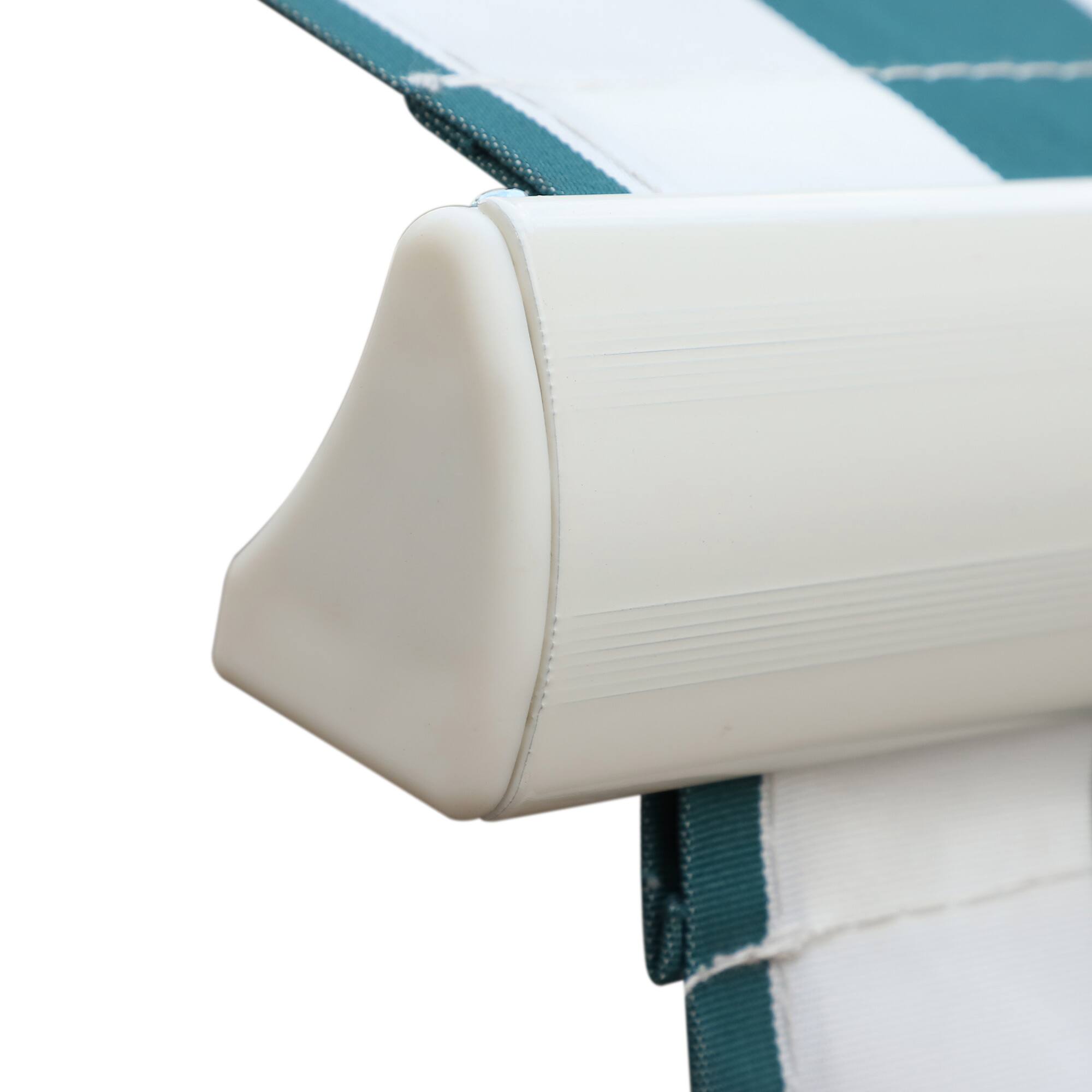 Alt View 8. Outsunny - 12' x 10' Retractable Awning Patio Awnings Sun Shade Shelter with Manual Crank Handle, 280g/m² UV - Green and White.