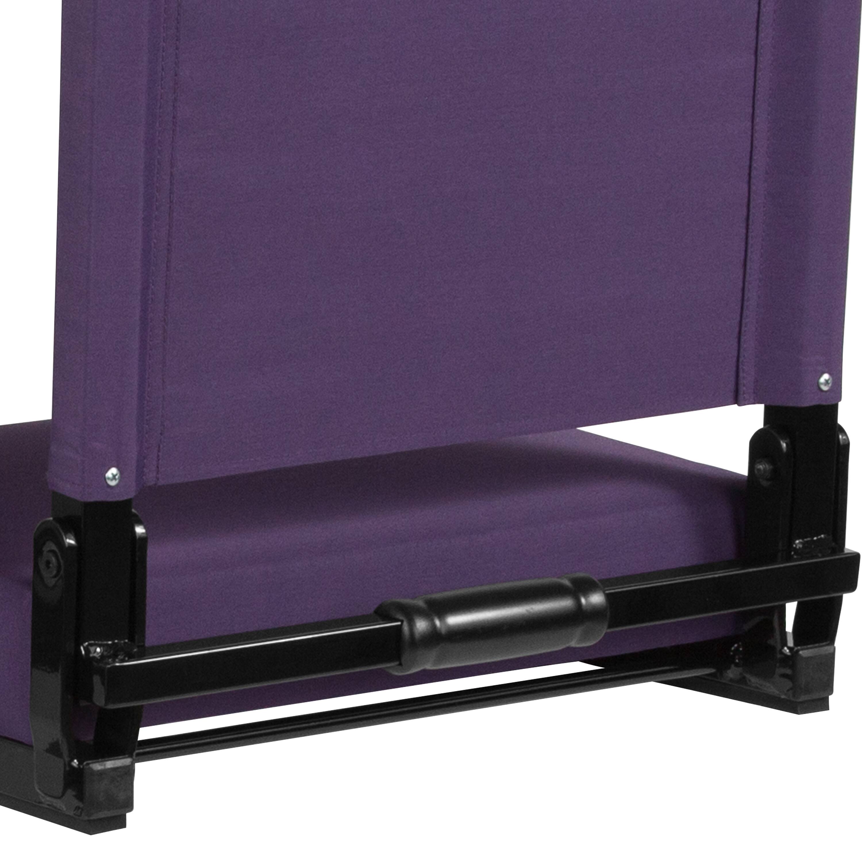 Alt View 9. Emma + Oliver - Set of 2 500 lb. Rated Lightweight Stadium Chair with Ultra-Padded Seat - Dark Purple.